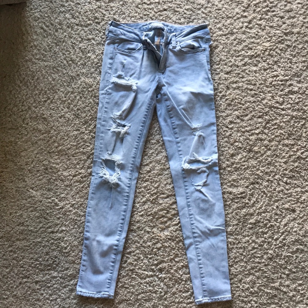 Ripped jean leggings